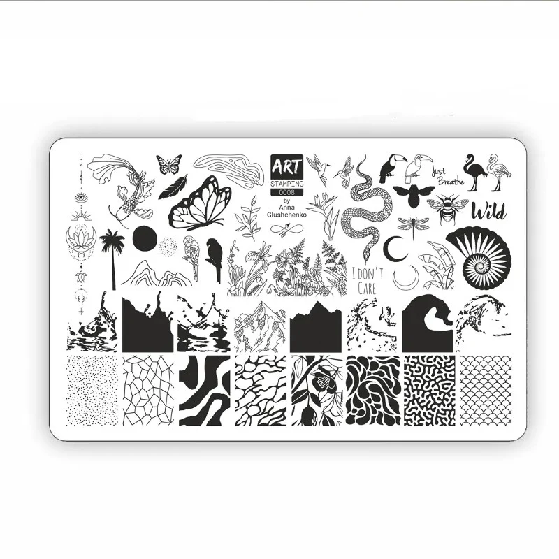 0008 stamping schablone + design blatt ART STAMPING