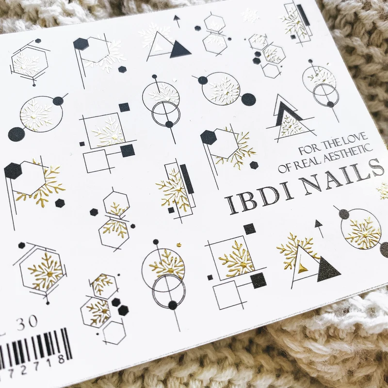 IBDI Winter, Snowflake. geometric nail decals / sliders #Air foil 30