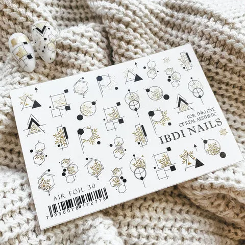 IBDI Winter, Snowflake. geometric nail decals / sliders #Air foil 30