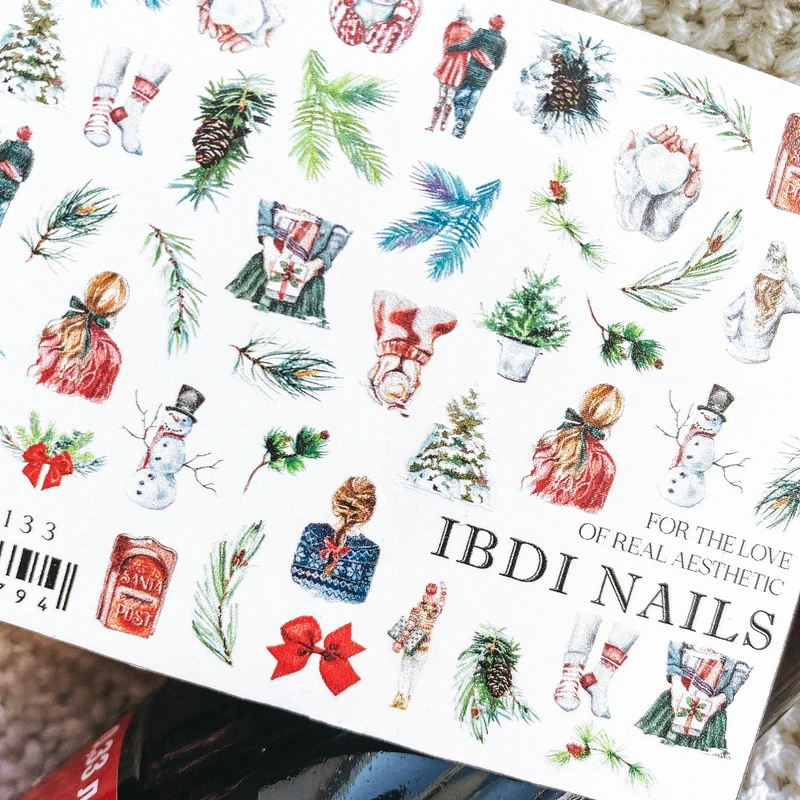 IBDI Winter couple nail decals / sliders #Colorful 133