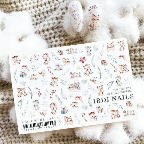 IBDI Winter cat nail decals / sliders #Colorful 134