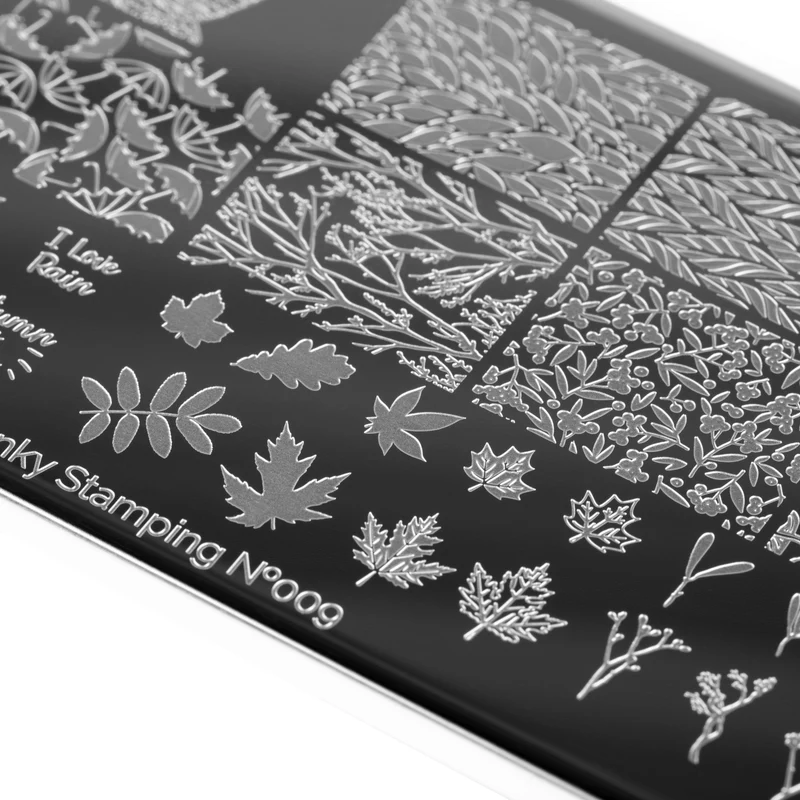 Swanky Stamping autumn fall leaf nail stamping plates 009