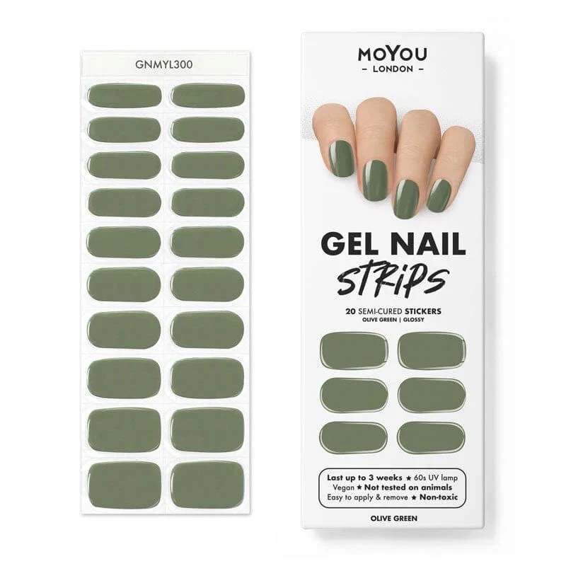 OLIVE GREEN - Gel Nail Strip (Gel Wraps) MoYou London