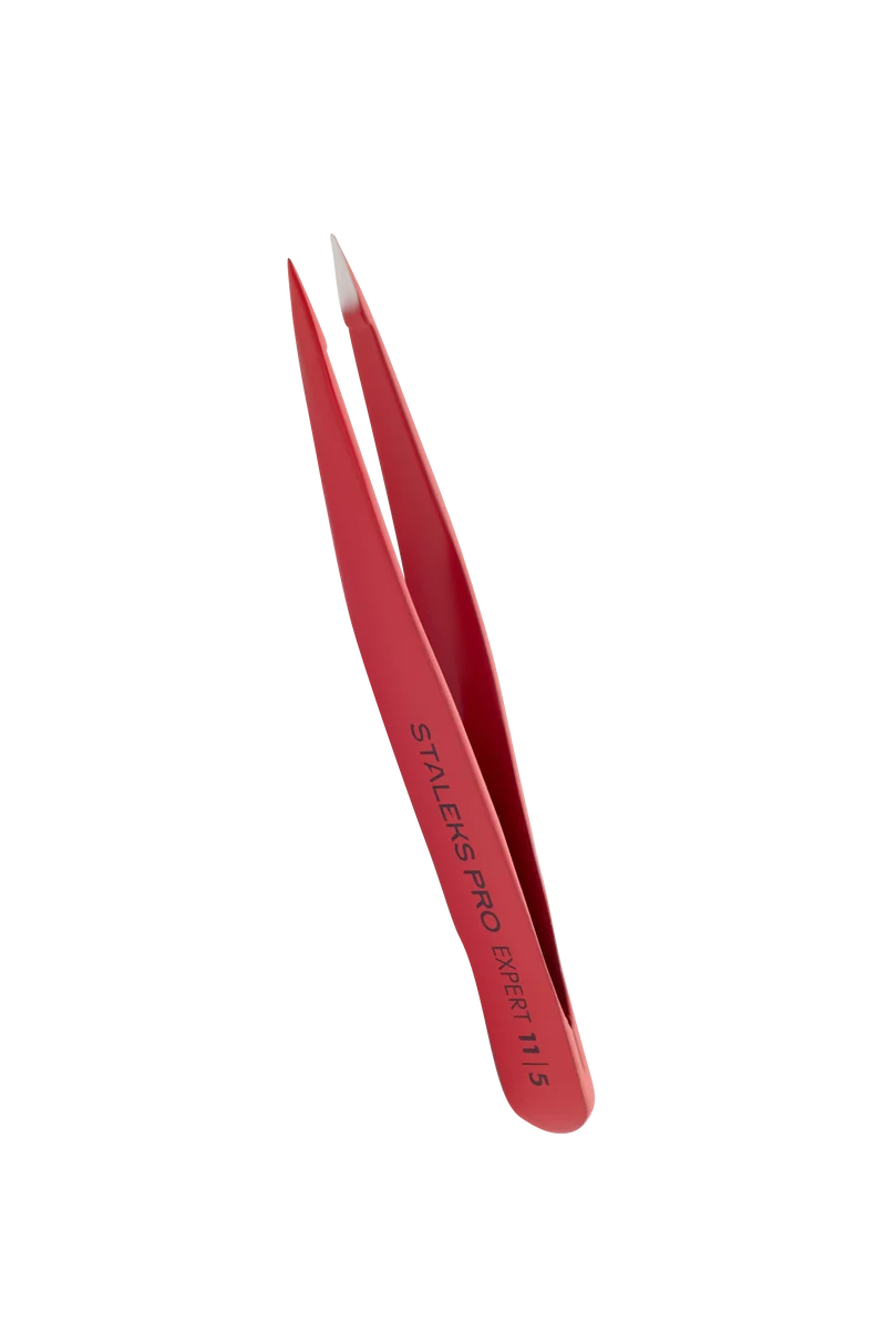 STALEKS PRO Expert 11 type 5 red Eye brow and lash tweezers or manicure nail tools TE-11-5r