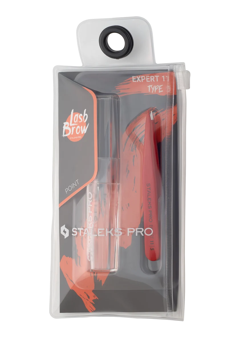 STALEKS PRO Expert 11 type 5 red Eye brow and lash tweezers or manicure nail tools TE-11-5r