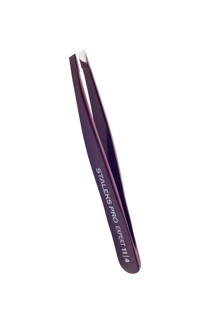 STALEKS PRO Expert 11 type 4 purple Eye brow and lash tweezers or manicure nail tools TE-11-4v
