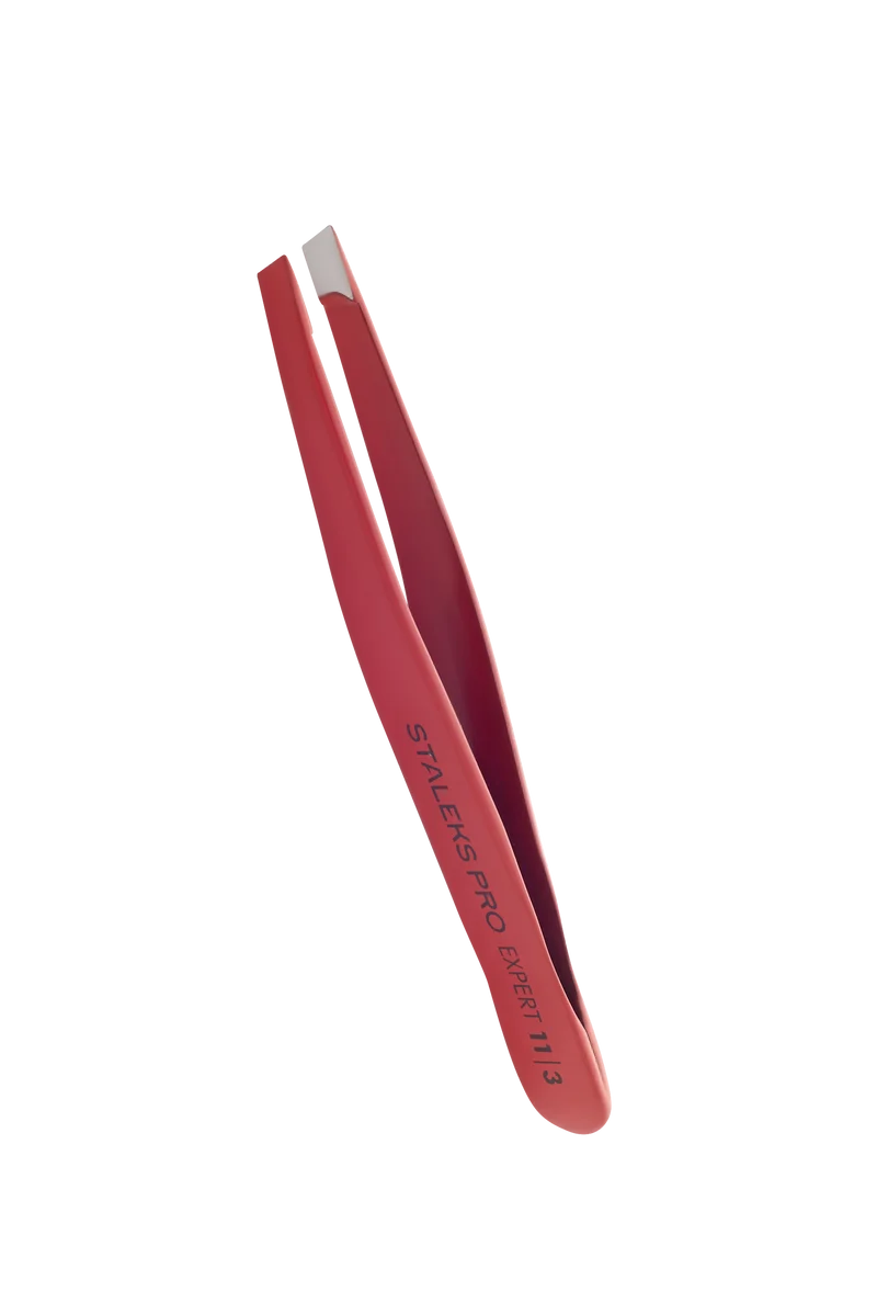 STALEKS PRO Expert 11 type 3 red Eye brow and lash tweezers or manicure nail tools TE-11-3r