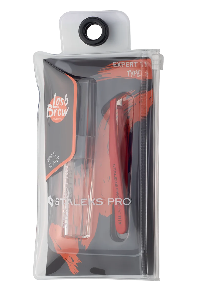 STALEKS PRO Expert 11 type 3 red Eye brow and lash tweezers or manicure nail tools TE-11-3r