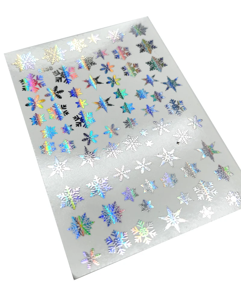 INKVICTUS Winter snowflakes nail decals / sliders silver foil 5588