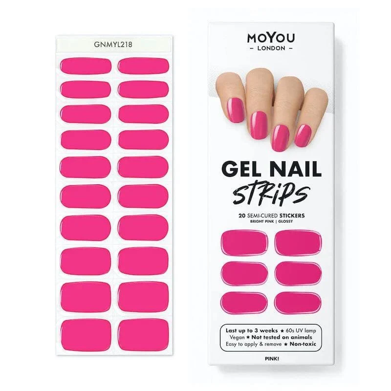 PINK - Gel Nail Strip (Gel Wraps) MoYou London