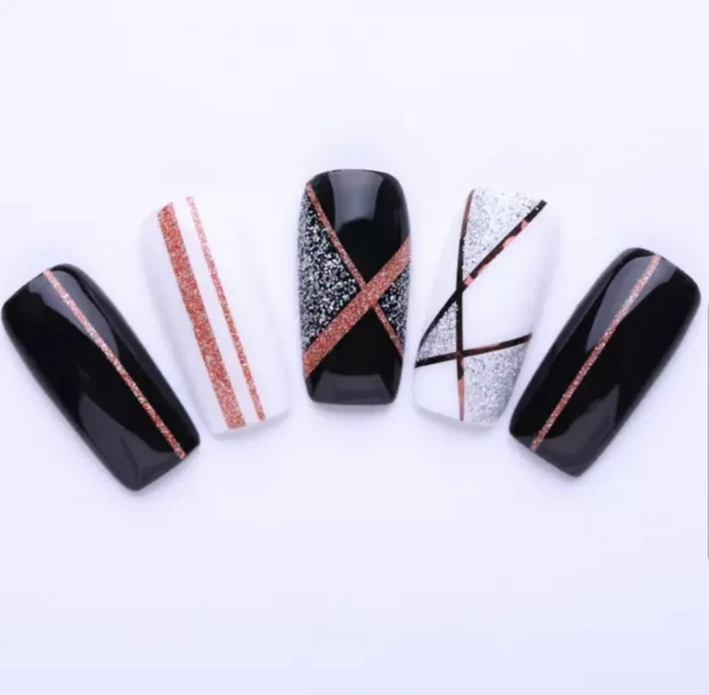 Nailart Streifen gold-rosé 4 st.
