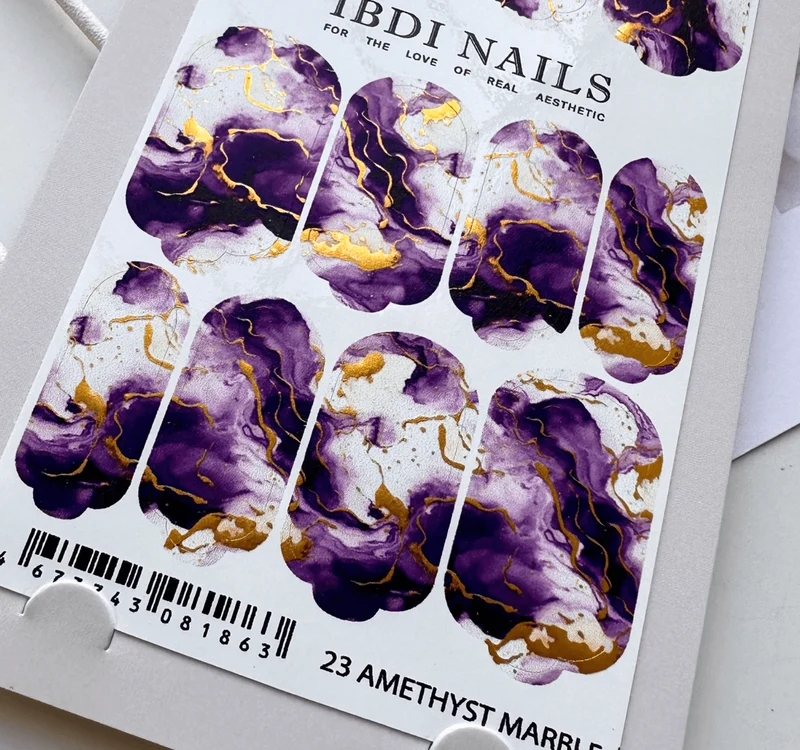 23 AMETHYST MARBLE - Nail Wraps IBDI Nails