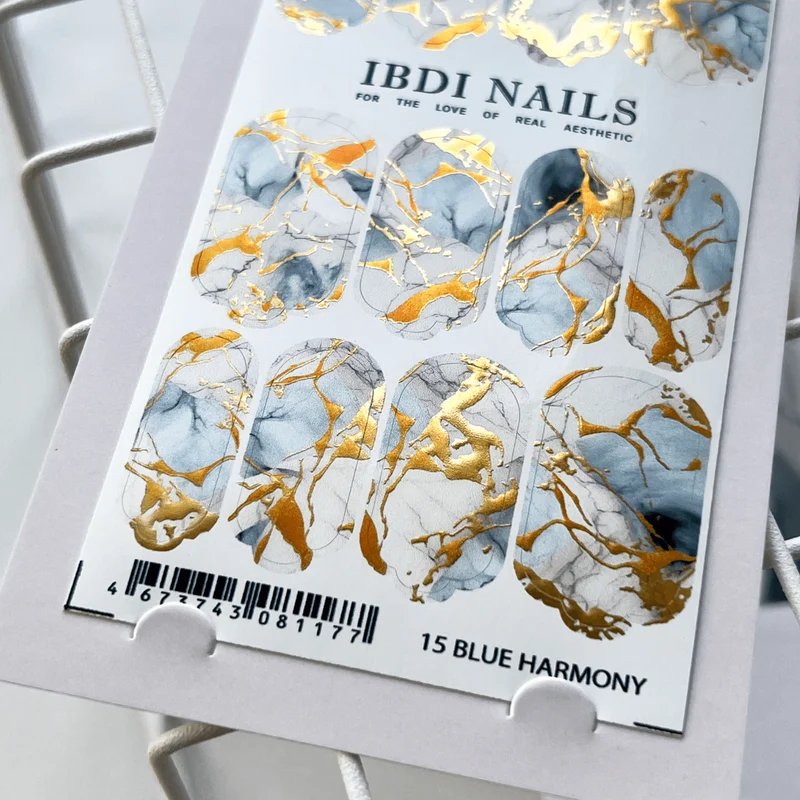15 BLUE HARMONY - Nail Wraps IBDI Nails