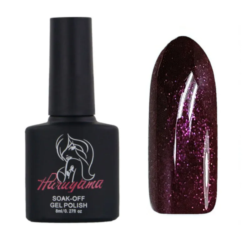Haruyama Purple glitter gel nail polish 163