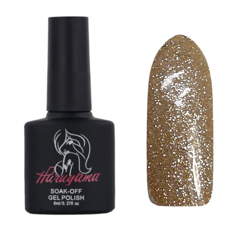 Haruyama Gold glitter gel nail polish 037