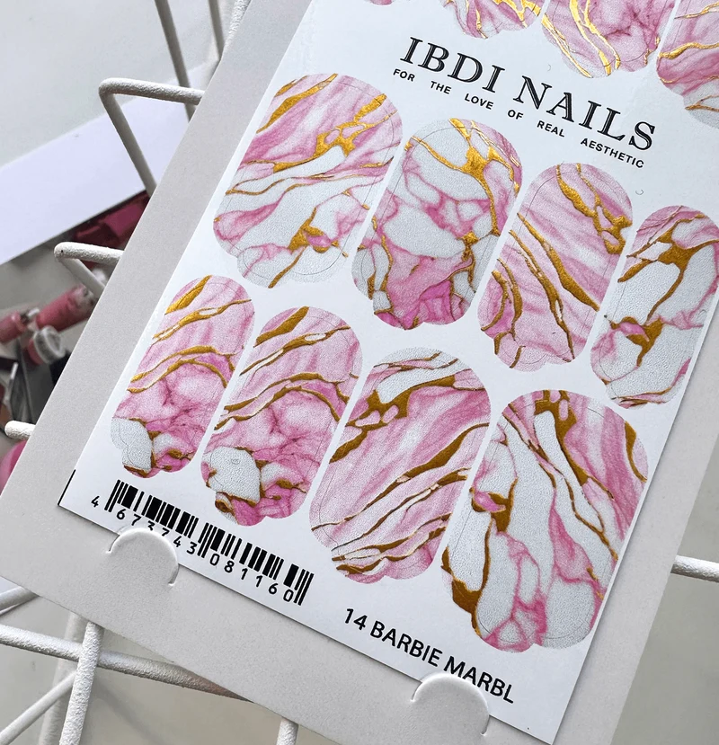 14 ROSE MARBL - Nail Wraps IBDI Nails