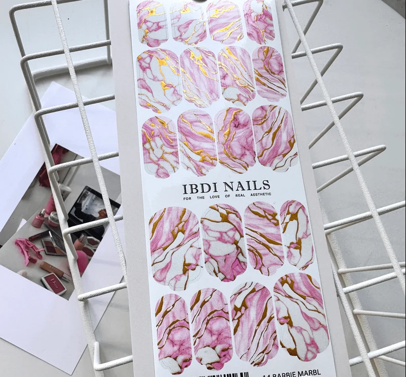 14 ROSE MARBL - Nail Wraps IBDI Nails