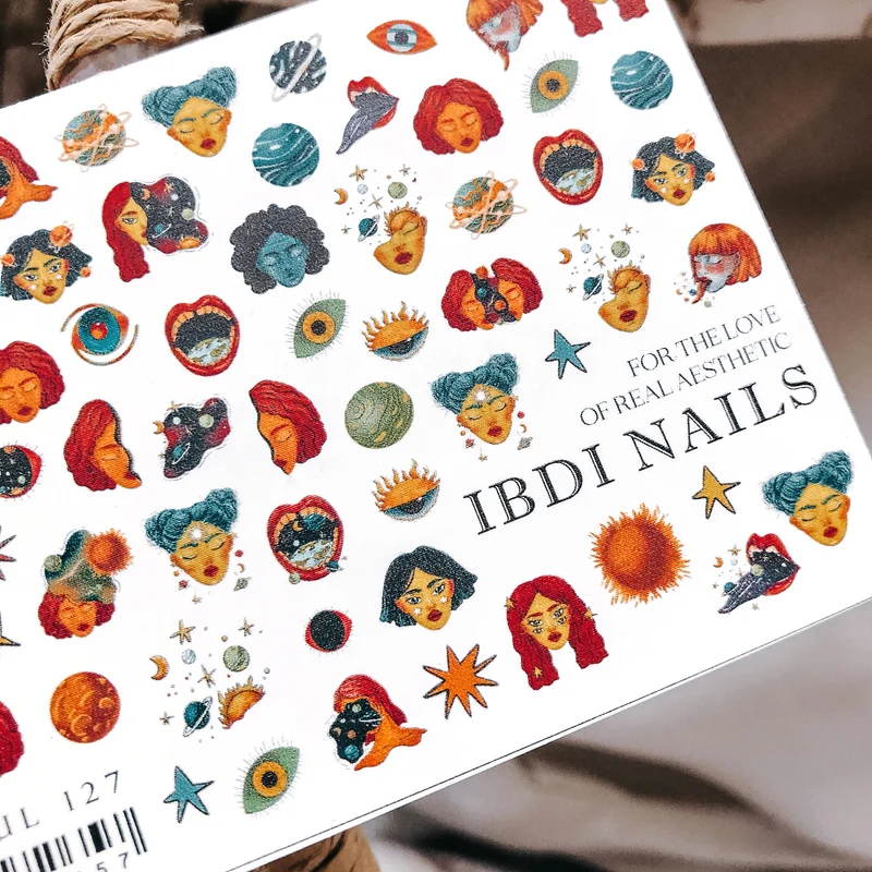IBDI People faces nail decals / sliders #Colorful 127