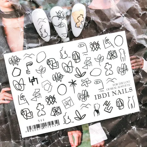 IBDI Abstract nail decals / sliders #544