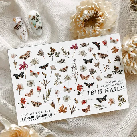 IBDI Autumn leaf nail decals / sliders #Colorful 114