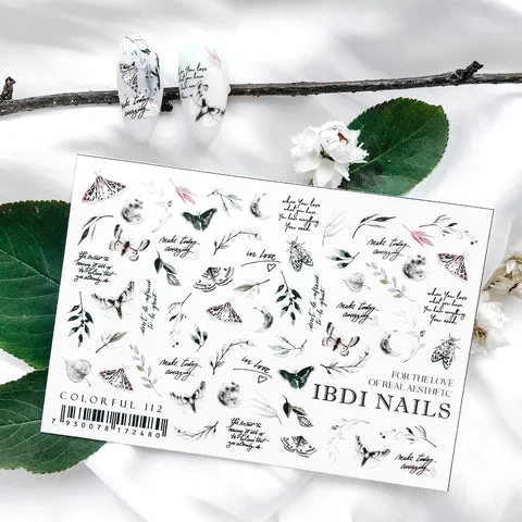 IBDI Leaf Moth nail decals / sliders #Colorful 112