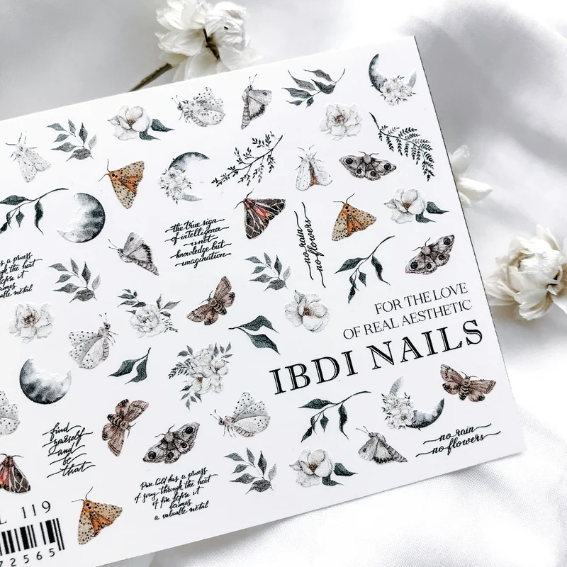 IBDI Leaf Moth nail decals / sliders #Colorful 119