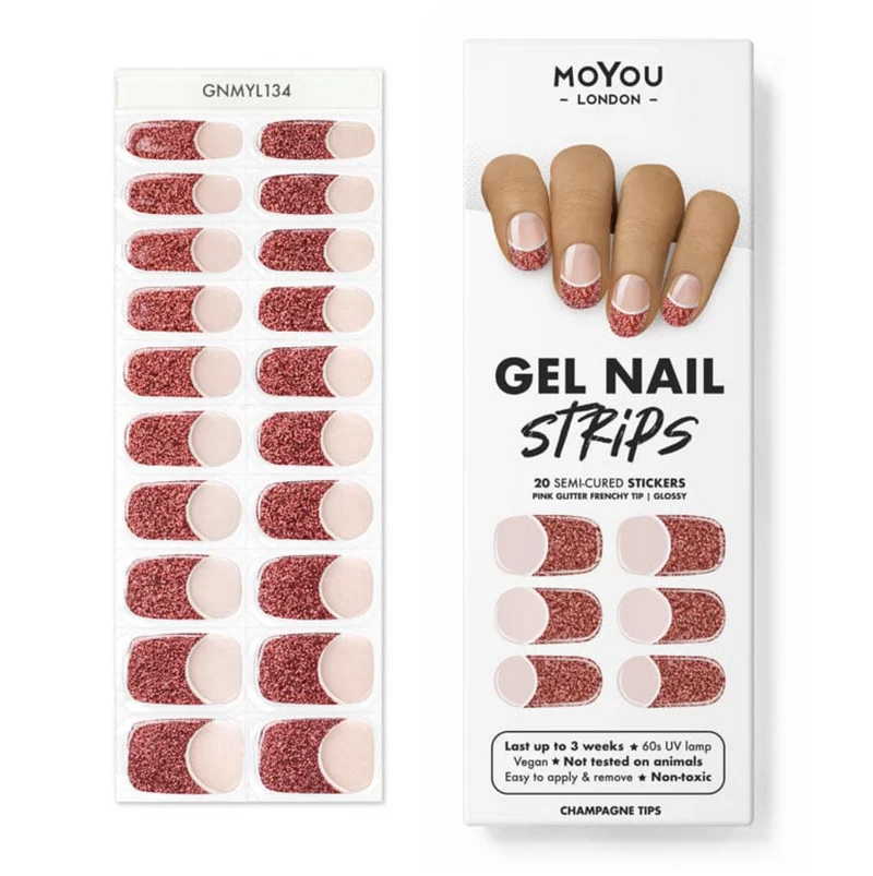 CHAMPAGNE TIPS - Gel Nail Strip (Gel Wraps) MoYou London