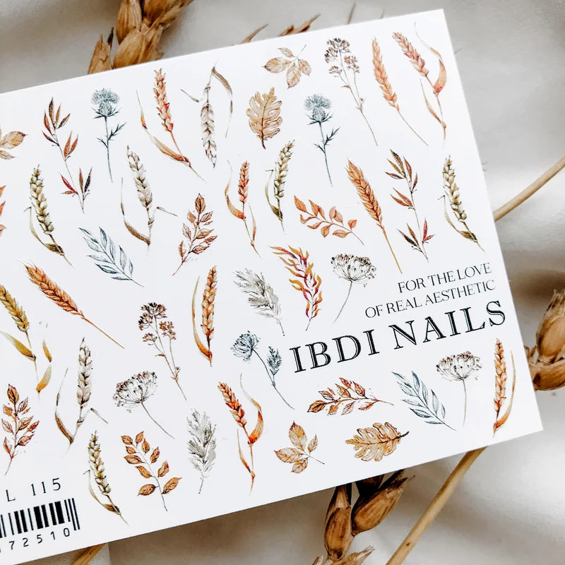 IBDI Leaf rye autumn nail decals / sliders #Corolful 115