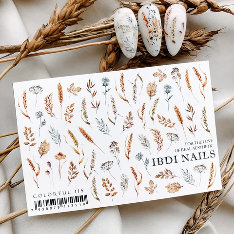 IBDI Leaf rye autumn nail decals / sliders #Corolful 115