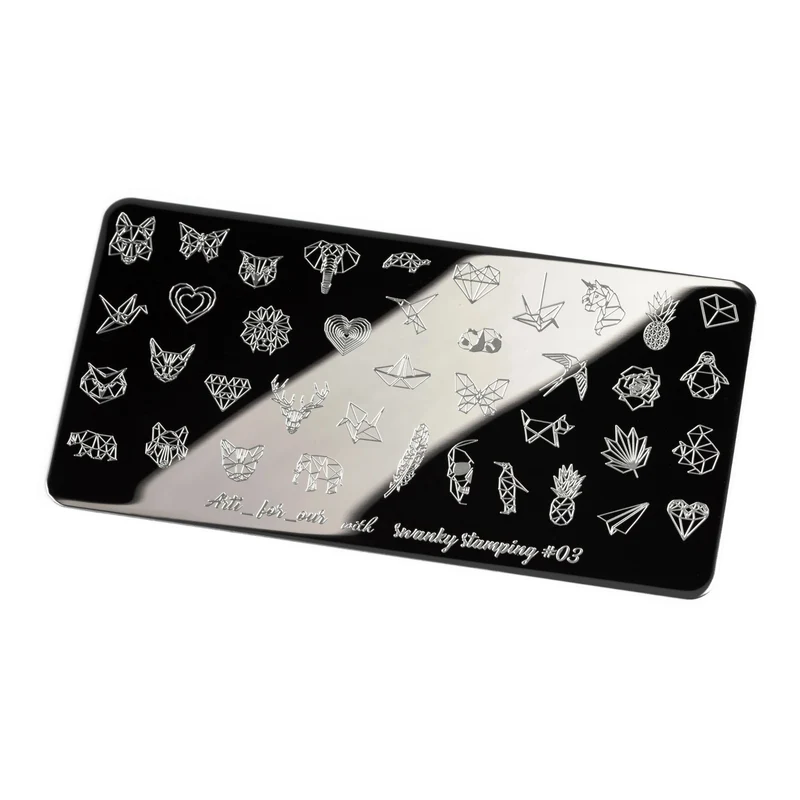 Swanky Stamping Geometric animal nail stamping plates 03