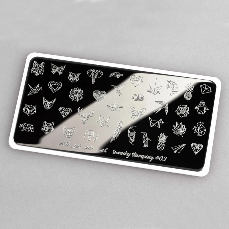 Swanky Stamping Geometric animal nail stamping plates 03