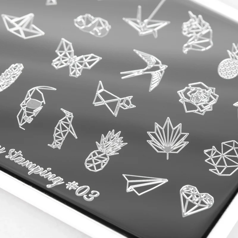Swanky Stamping Geometric animal nail stamping plates 03