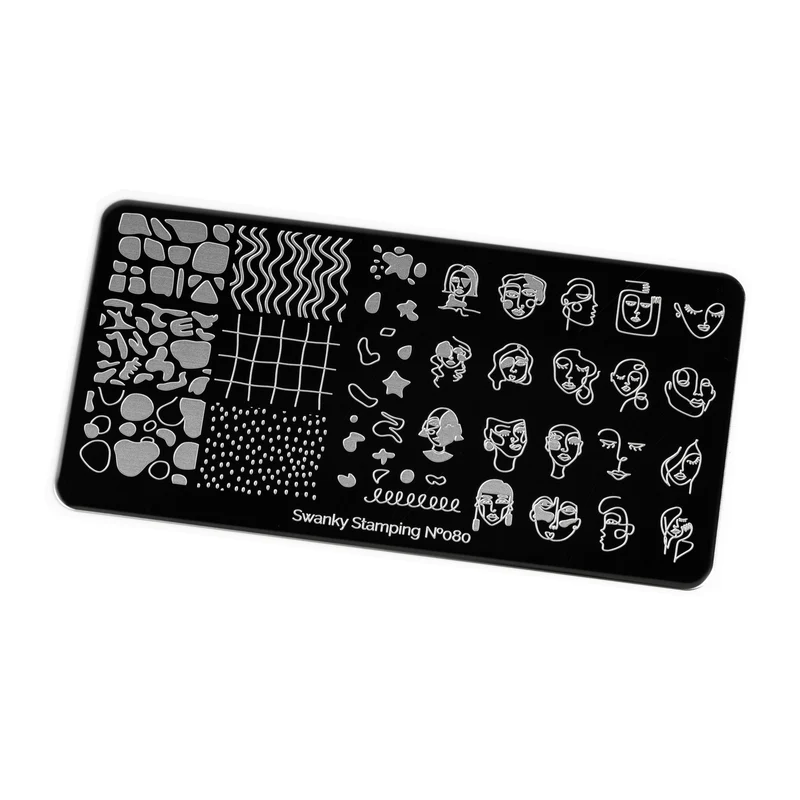 Swanky Stamping pattern and people nail stamping plates 080