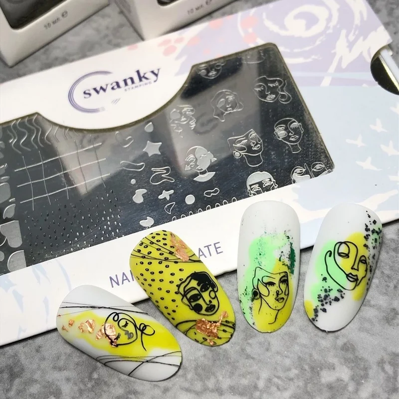 Swanky Stamping pattern and people nail stamping plates 080