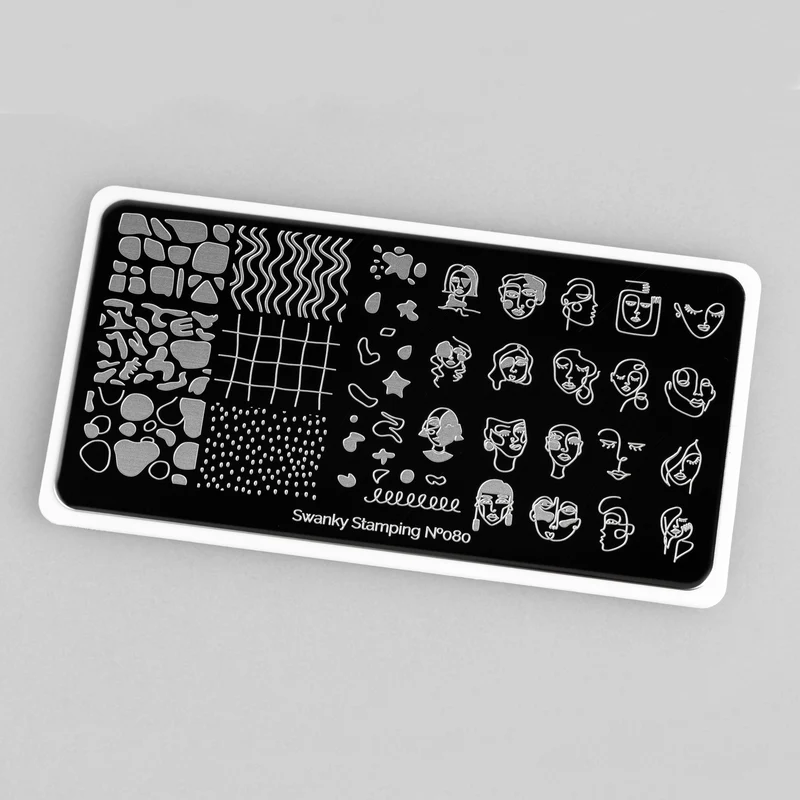 Swanky Stamping pattern and people nail stamping plates 080