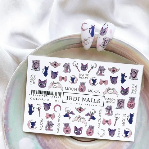 IBDI Cartoon nail decals / sliders #Colorful 103