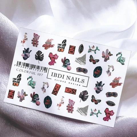 IBDI pop nail decals / sliders #Colorful 107