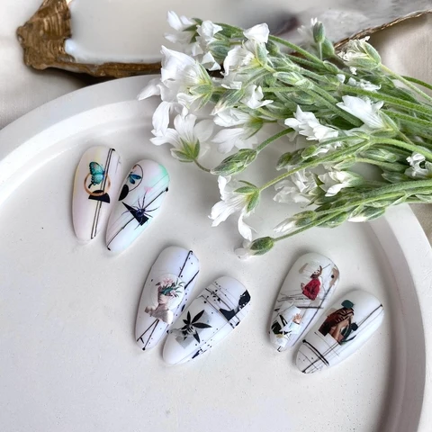 IBDI Abstract statue nail decals / sliders #Colorful 100