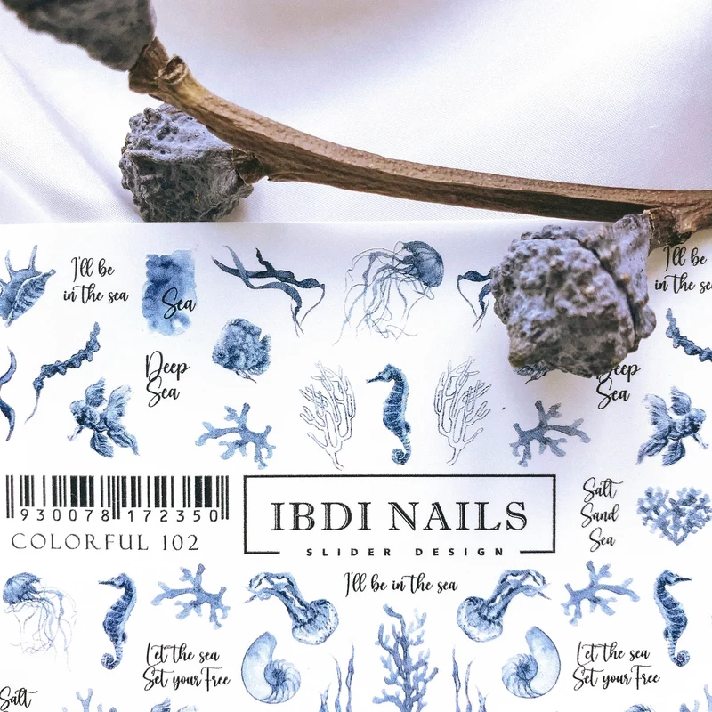 IBDI Ocean nail decals / sliders #Colorful 102