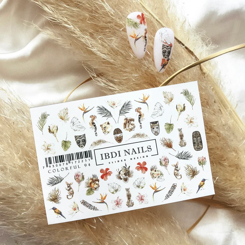 IBDI Flower nail decals / sliders #Colorful 94