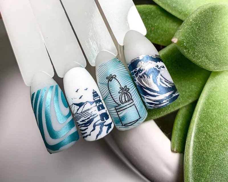 Swanky Stamping polish, metallic blue grey M113