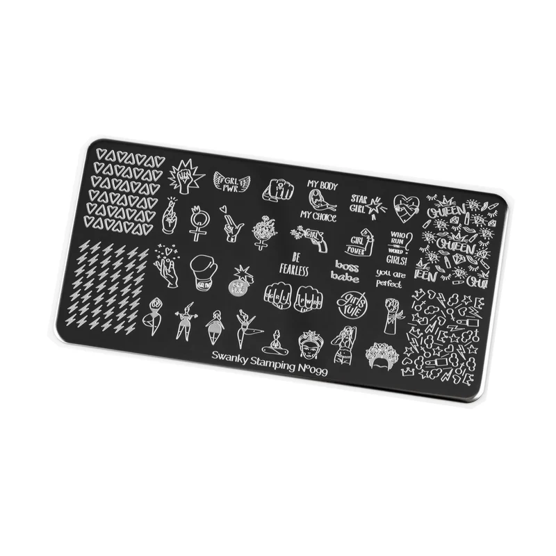 Swanky Stamping girl power nail stamping plates 099