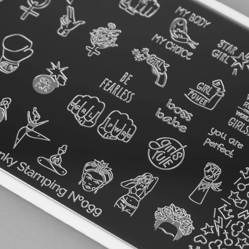 Swanky Stamping girl power nail stamping plates 099