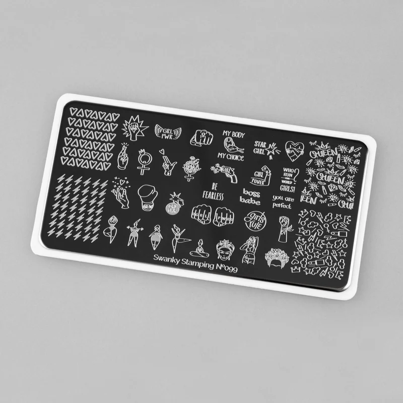 Swanky Stamping girl power nail stamping plates 099