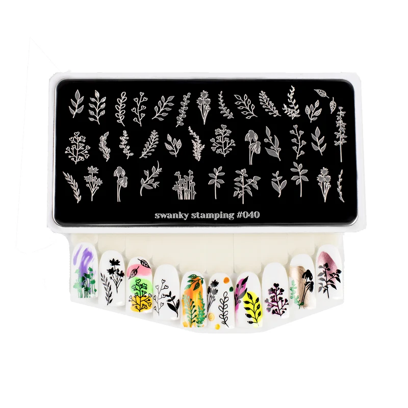 Swanky Stamping leaf nail stamping plates 040