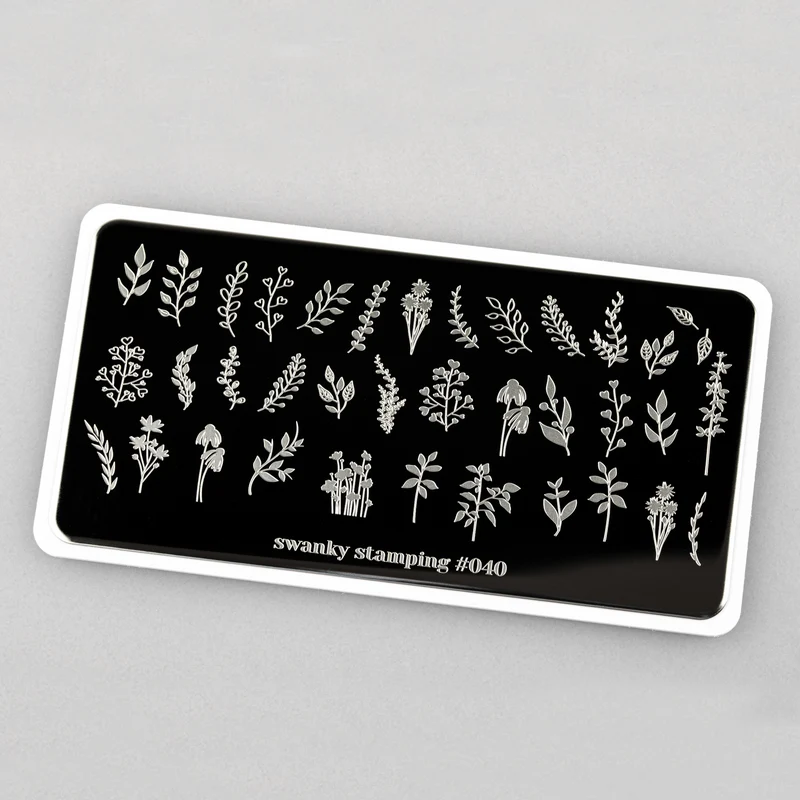 Swanky Stamping leaf nail stamping plates 040