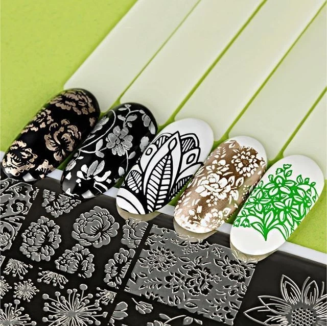 Swanky Stamping flower nail stamping plates 012