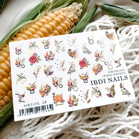 IBDI Flower & Leaf nail decals / sliders #Air Foil 28