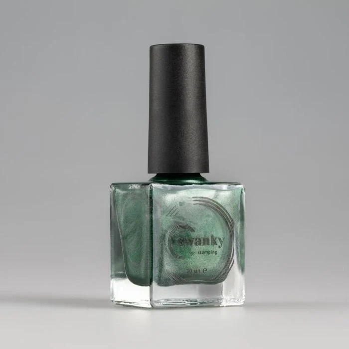 Swanky Stamping polish, metallic green Met08