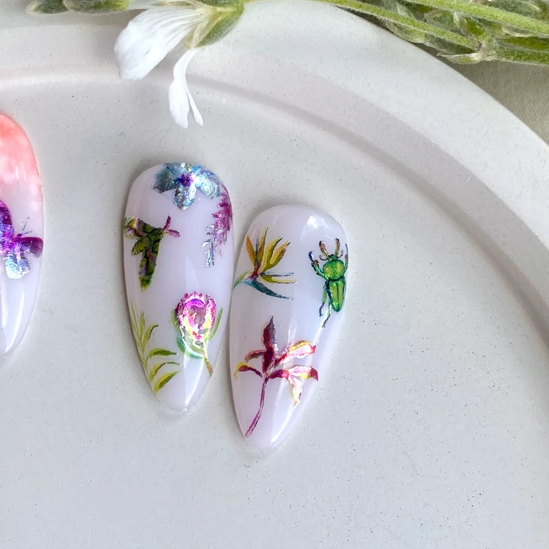 IBDI Foil flower nail decals / sliders #Air foil 25